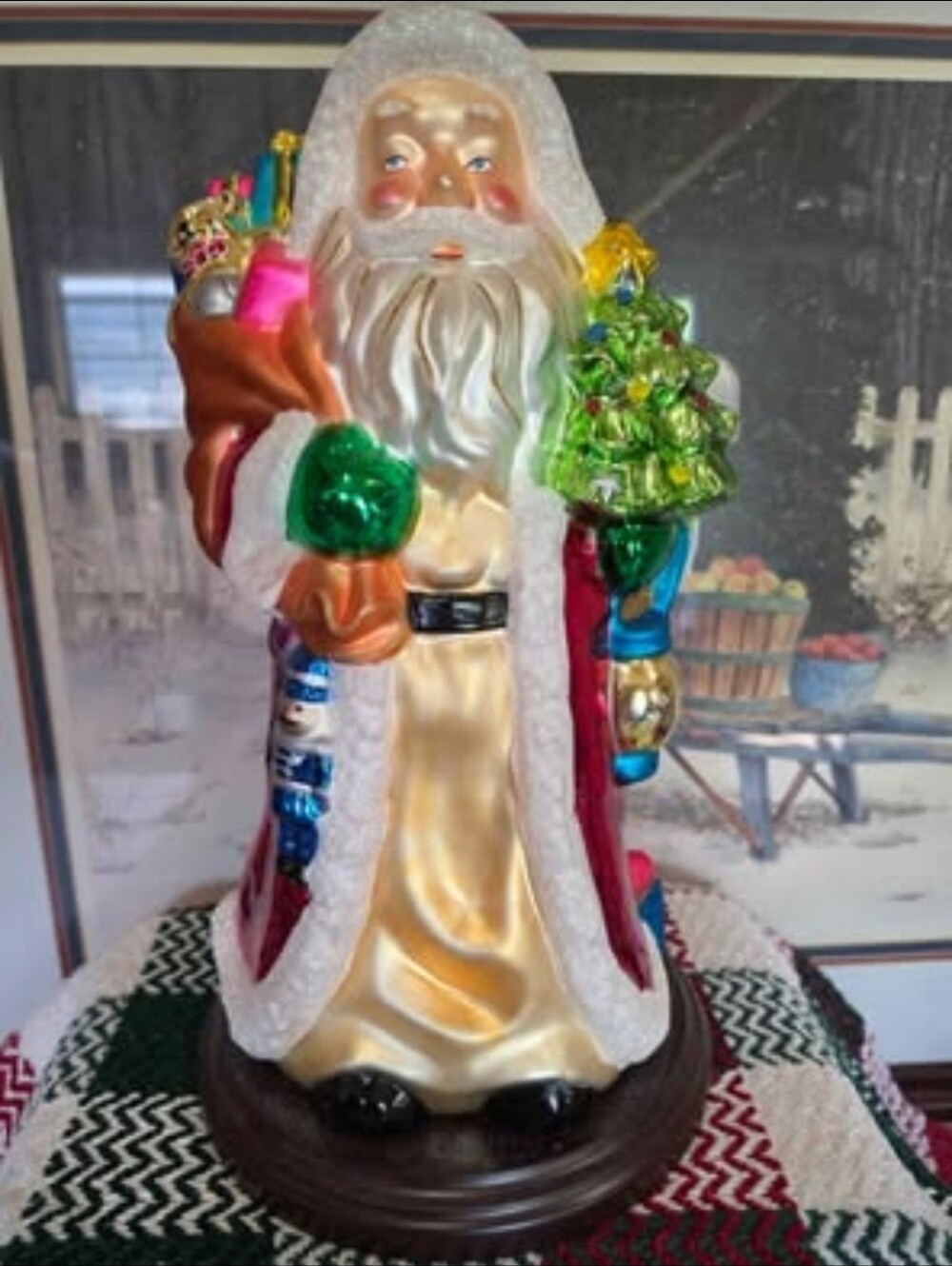 Large 16" Thomas Pacconi Mercury Painted Santa